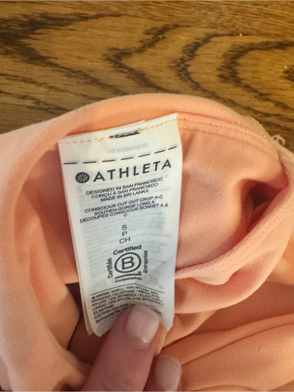 Athleta Peach Crop Tank Top Workout Crop Bra - Picture 4 of 4